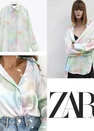 Сатиновая рубашка zara шелковая рубашка зара атласная блуза сорочка