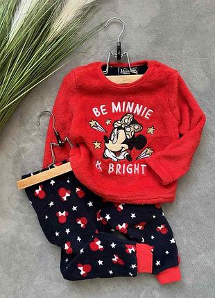 Плюшевий костюм для дівчинки мінні маус primark 92 см.,98 см.,110 см.✨