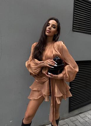 Платье мини из искусственного шелка