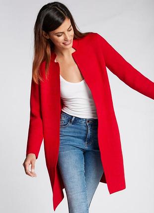 Кардиган пальто женский красного и малинового цвета размера onesize