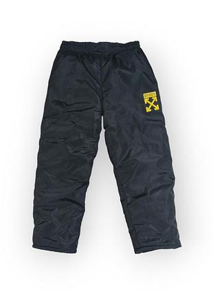 Штаны детские зимние для мальчика черные, размер 122, 7 лет, плащевка, на резинке
