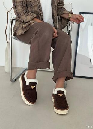 Кросівки шоколад утеплені