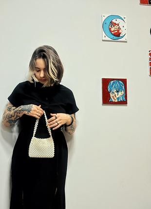 Дизайнерська сумка із перлинного плетіння (ручна робота)