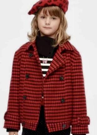 Куртка, пальто zara для дівчинки, склад 70% вовни