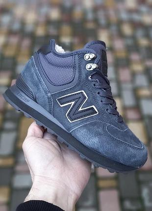 Женские качественные и стильные кроссовки new balance 574 высокие серые