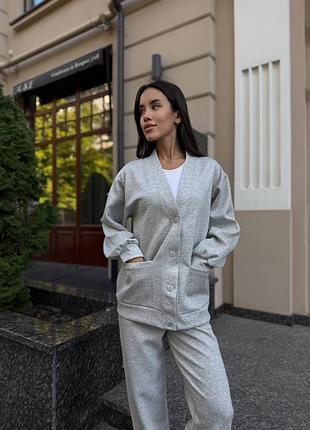 Костюм с кардиганом меланж/шоколад 🥰 итальянский трикотаж мод.230 р.42-48