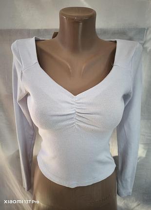 Джемпер кофта футболка реглан свитшот лонгслив женский в рубчик