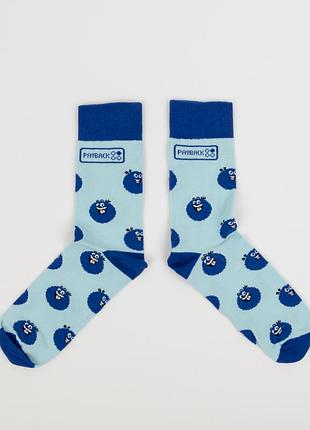 Веселі шкарпетки сині блакитні смайли