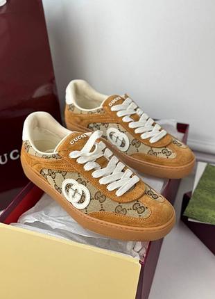 Кеды женские замша текстиль бежевые рыжие оранжевые