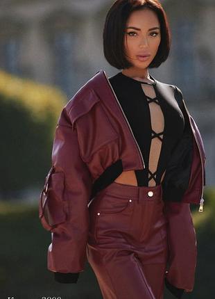 Кожаная куртка-бомбер lior лиор размер м