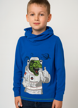 Кофта детская с динозавром астронавтом синяя / dopo dopo / eu 122-128 / 7-8 рок / стан идеальна!!