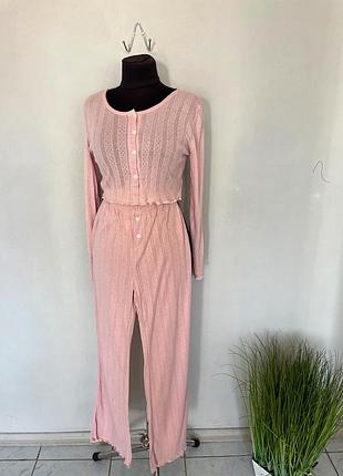 Піжама домашній костюм трикотажна рожева