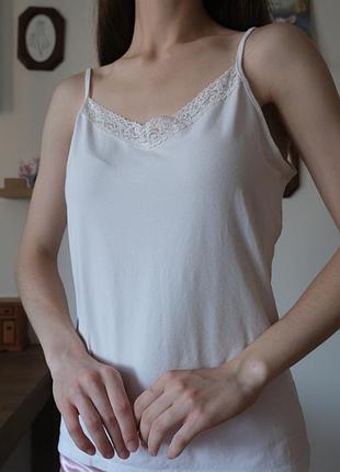 Белая майка с кружевом lola&amp;liza