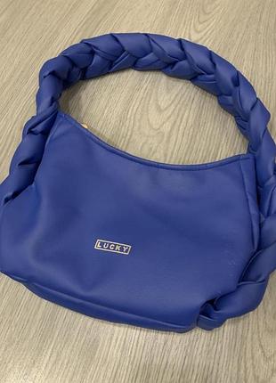 Сумка хобо lucky косичка электрик