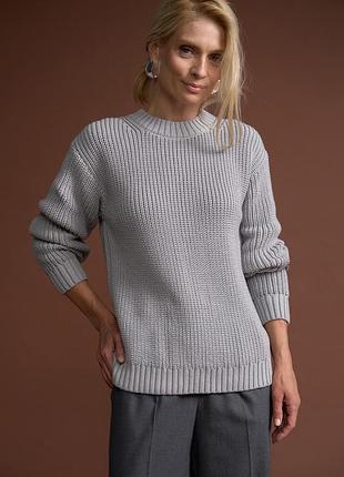 Сірий светр з бавовняної пряжі люксової якості