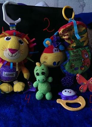 Погремушки, подвесной львёнок,lamaze,грызун nuby коровка -за всё199гр.