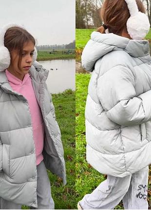 Zara зимова куртка 130, zara зимняя куртка для девочки 140