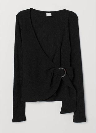 Лонгслів на запах з жатої тканини h&m