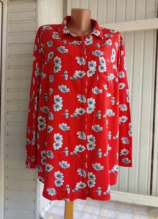 Красивая вискозная блуза рубашка туника большого размера батал