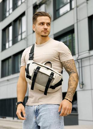 Большая мужская поясная сумка бананка sambag dynamicdart серая