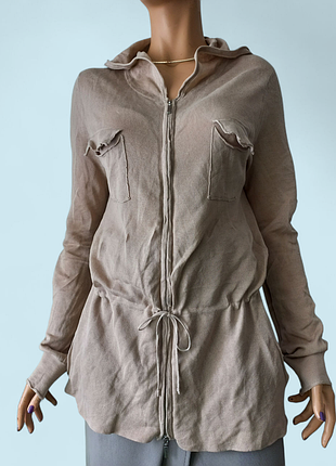 Трикотажный кардиган с на молнии, капюшоном и карманами max&co. tricot