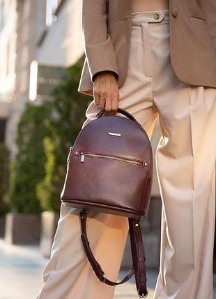 Кожаный женский мини-рюкзак kylie марсала