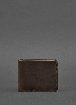 Мужское кожаное портмоне 4.1 (4 кармана) темно-коричневое