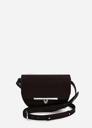 Женская кожаная сумка поясная-кроссбоди bridget темно-коричневая
