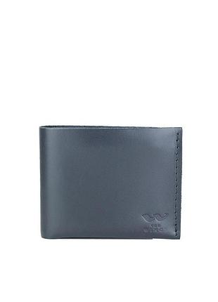 Кожаный кошелек mini синий