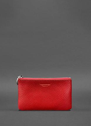 Кожаная монетница / мини-косметичка 3.0 красная флотар
