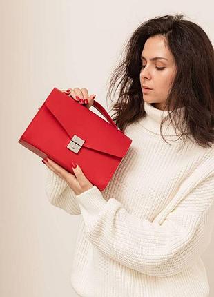 Женская кожаная сумка-кроссбоди lola красная