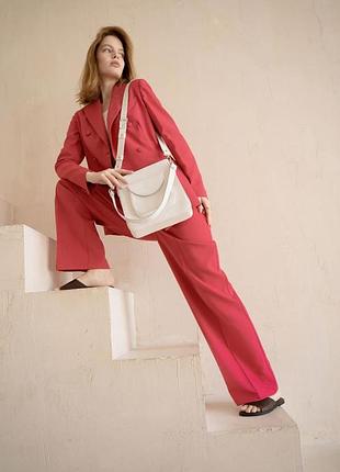 Женская кожаная сумка stella белая