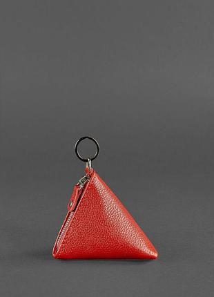 Жіноча шкіряна монетниця 2.0 піраміда червона