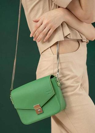 Женская кожаная сумочка yoko зеленая