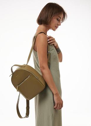 Кожаный рюкзак groove s оливковый