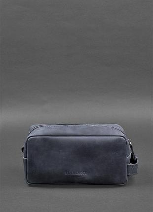 Кожаная косметичка-несессер 6.0 синий crazy horse