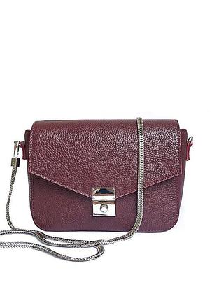 Женская кожаная сумочка yoko бордовый флотар