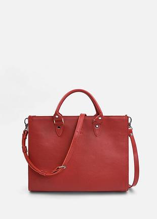 Женская кожаная сумка fancy a4 красная