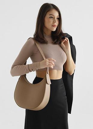 Женская кожаная сумка vivian темно-бежевая флотар