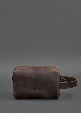 Кожаная косметичка-несесер 5.0 темно-коричневый crazy horse