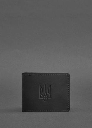 Кожаная обложка для удостоверения с гербом, черный crazy horse