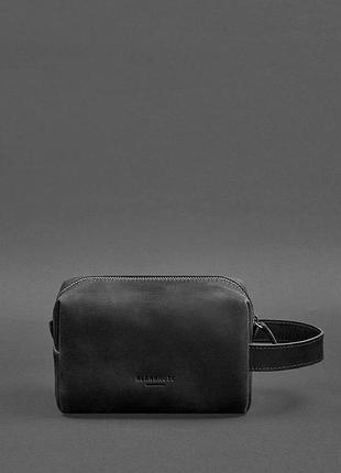 Кожаная косметичка-несесер 5.0 черный crazy horse