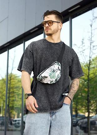 Сумка на пояс бананка sambag urban skhm принт "leaves"