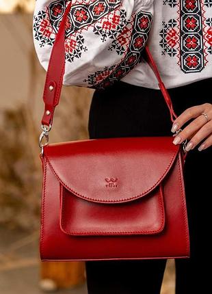 Женская шкіряна сумка liv красный краст