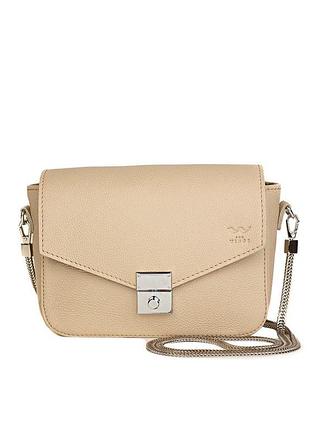 Женская кожаная сумочка yoko бежевая флотар