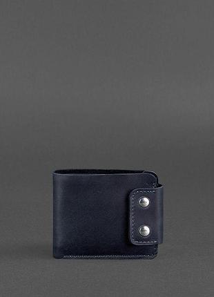 Мужское кожаное портмоне zeus 9.0 синее crazy horse