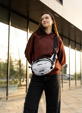 Сумка через плече жіноча бананка sambag flex pro принт "square"
