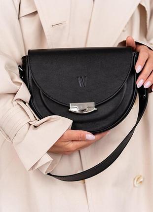 Женская кожаная сумка kira черная