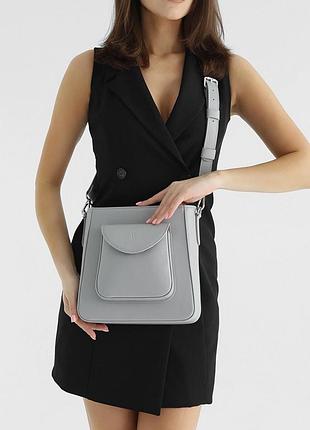 Женская кожаная сумка stella серая