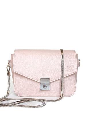 Женская кожаная сумочка yoko пудровая